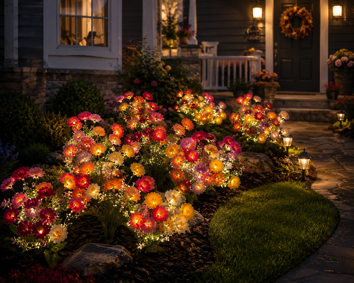 Solar LED Flower Garden Lights (5-Piece Set)