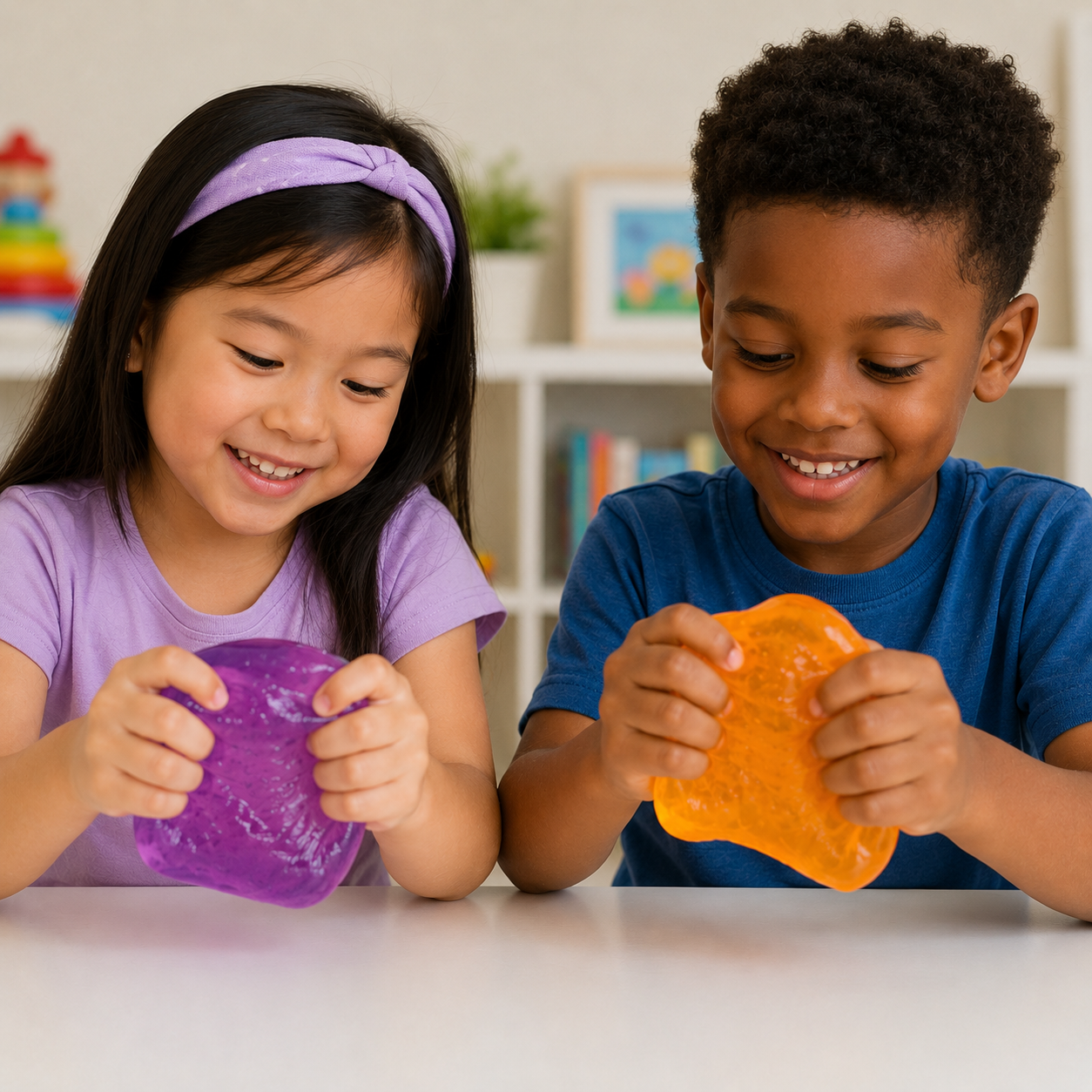 Cube Squeeze Sensory Fidget Toy-orange