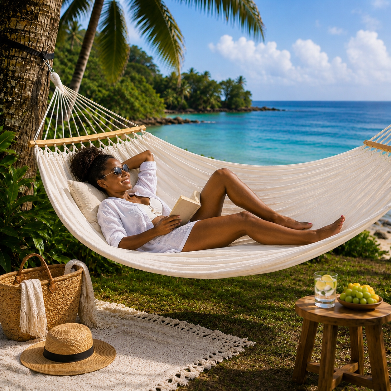 Oversized Double Spreader Bar Hammock with Carry Bag