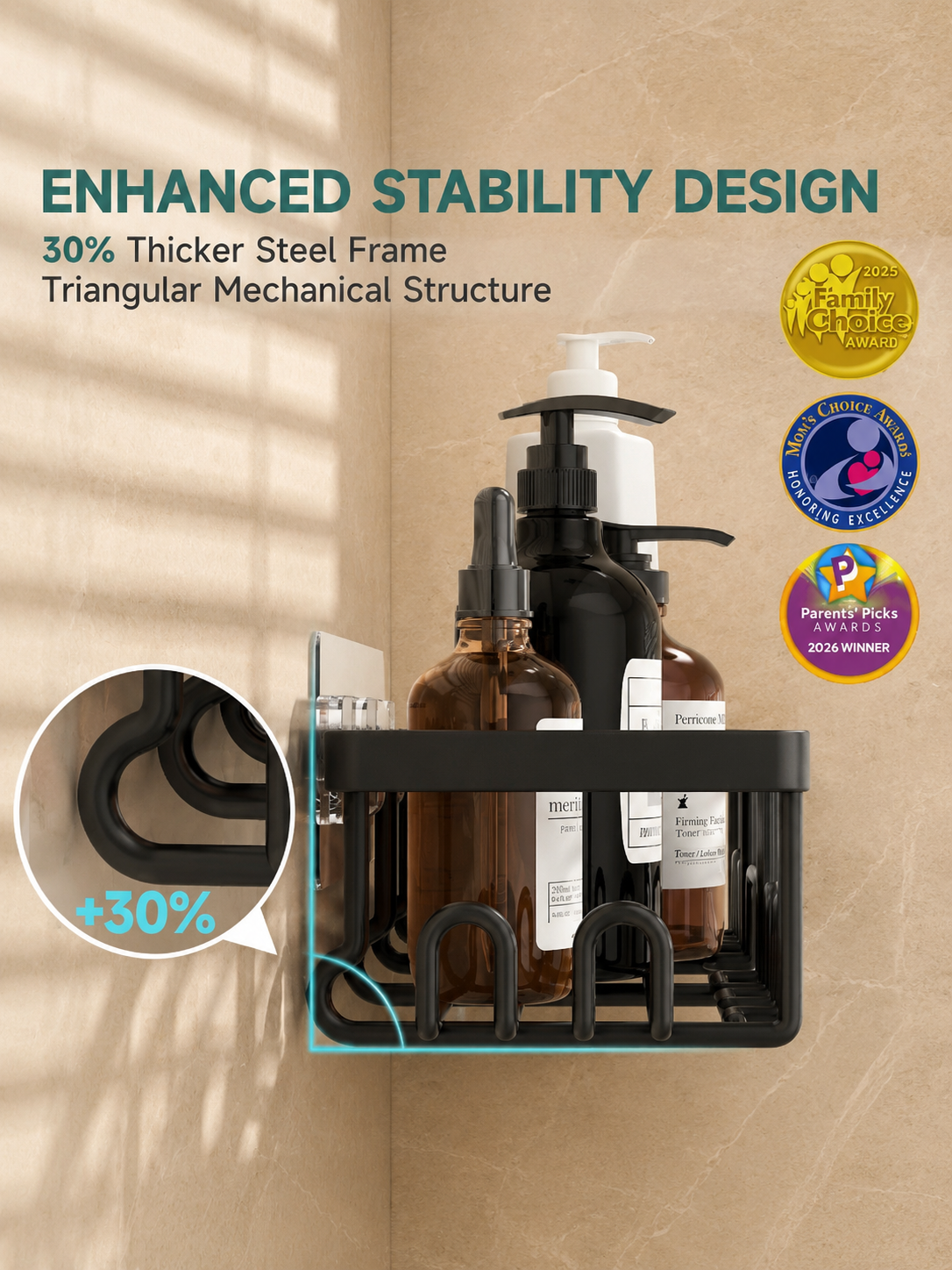 Veken 6-Pack Rustproof Waterproof Shower Caddy
