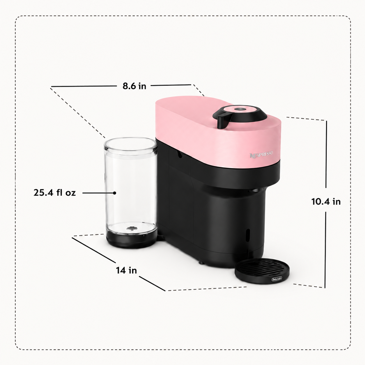 Nespresso Vertuo Pop+ Coffee and Espresso Maker by De'Longhi Candy Pink