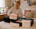 Quilted Ribbon 3-Piece Cosmetic & Travel Bag Set