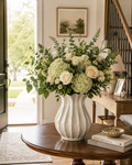 16" Pleated Ceramic Vase Sour Cream - Hearth & Hand™ with Magnolia