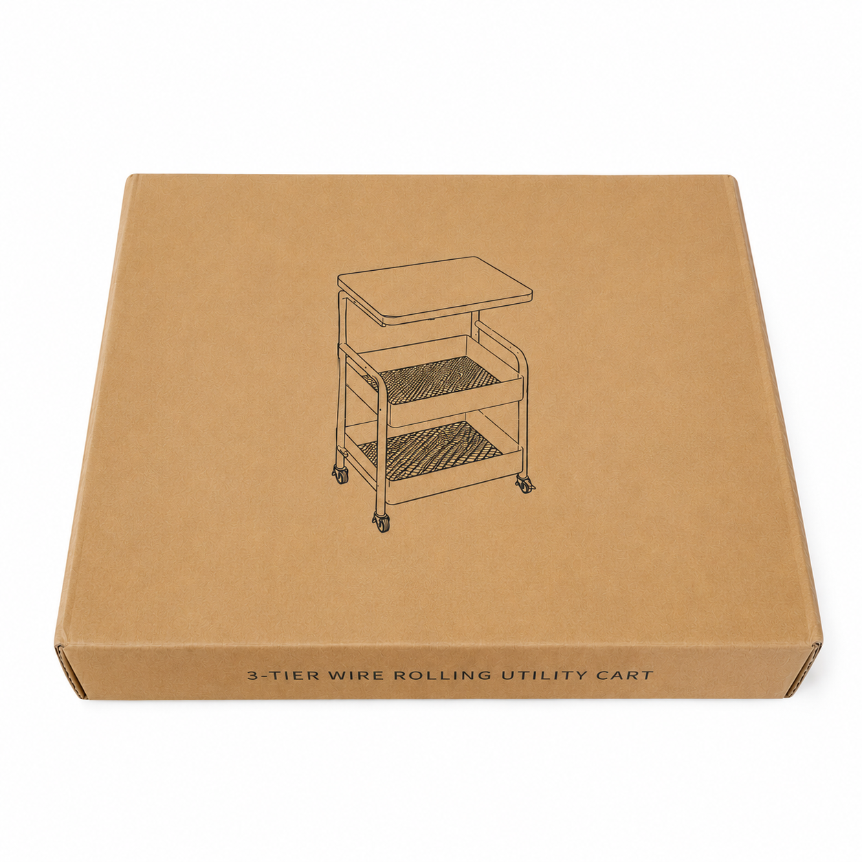 3-Tier Rolling Storage Cart with Wood Top