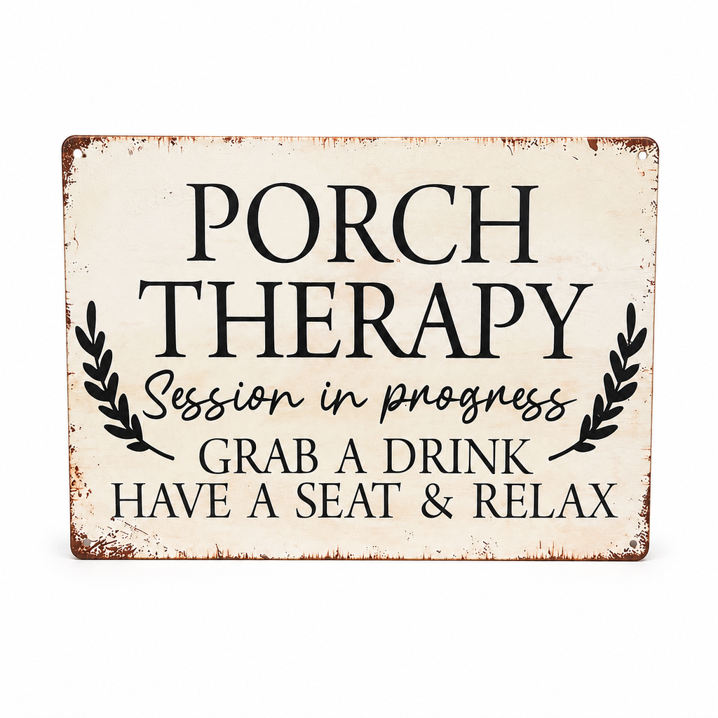 Porch Therapy Metal Sign