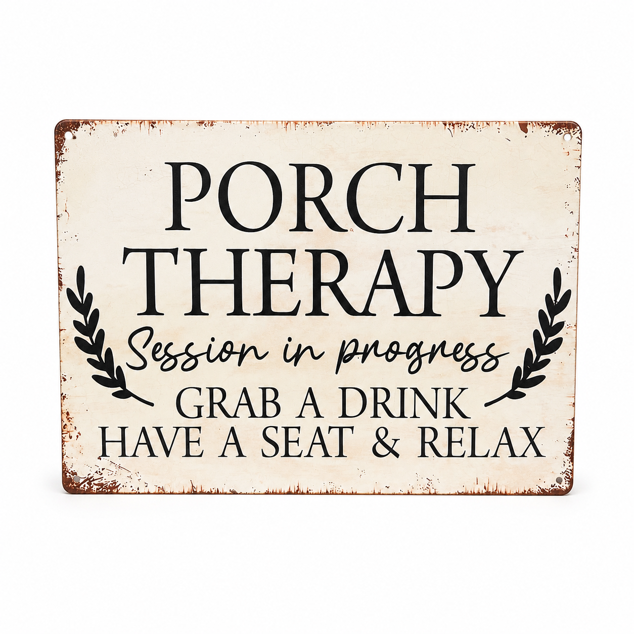 Porch Therapy Metal Sign