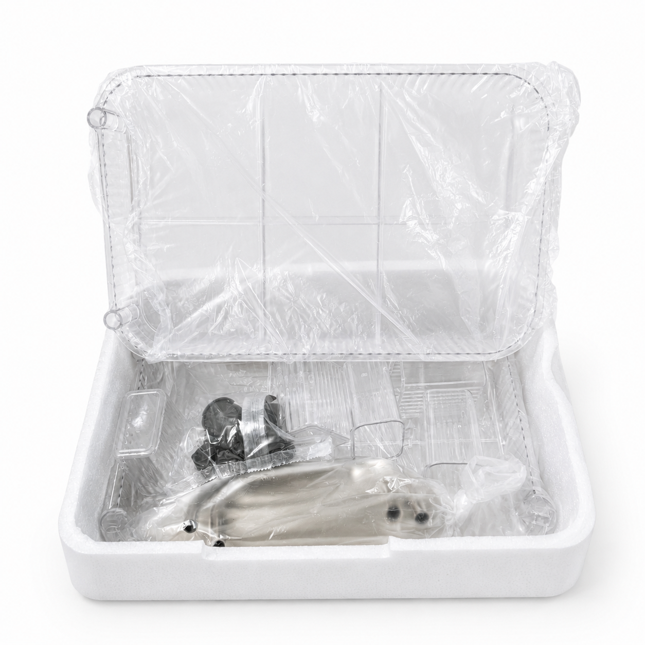 4-Tier Acrylic Rolling Storage Cart with Hanging Baskets