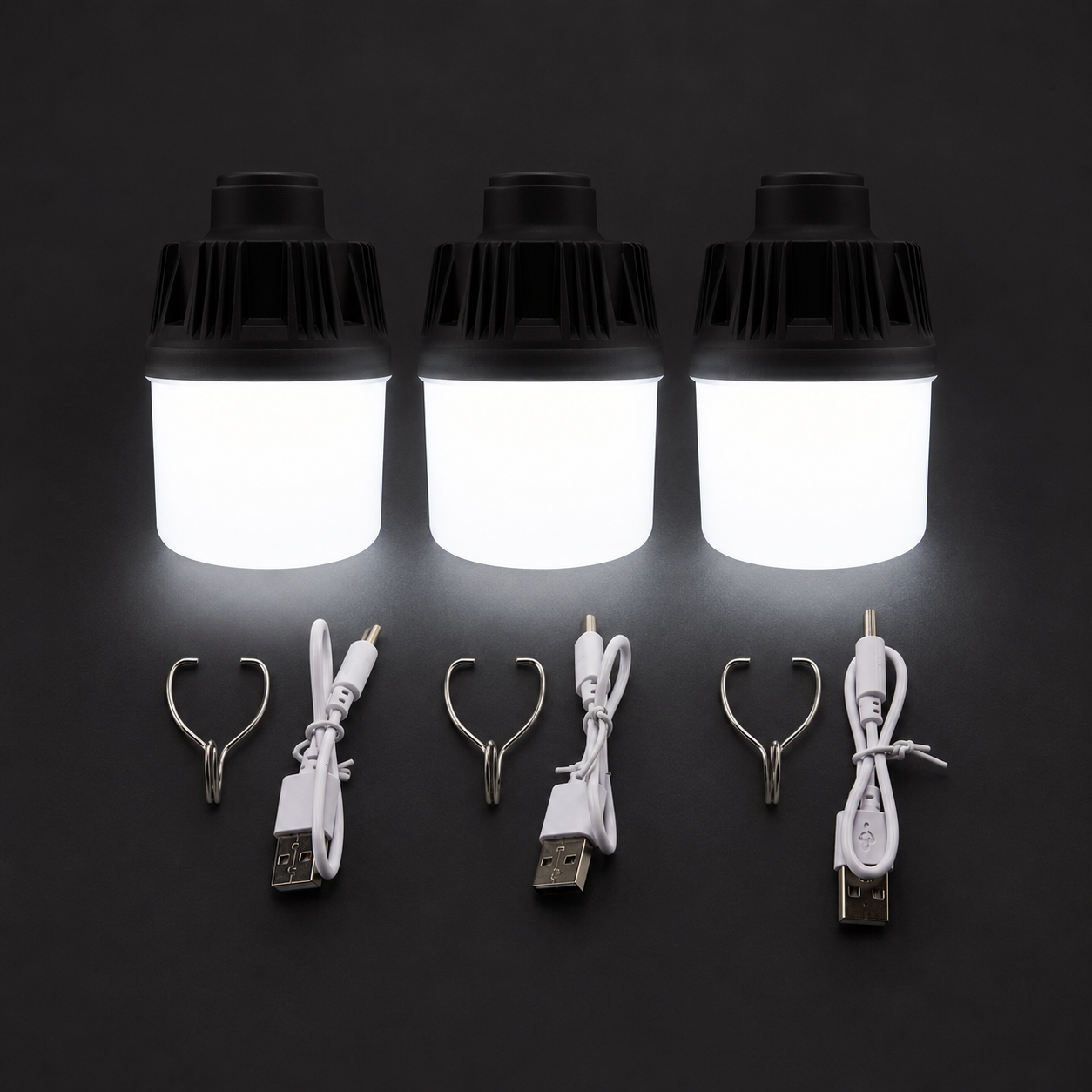 3-Pack Rechargeable LED Camping Lights