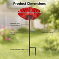2pc-Metal Flower Bird Bath or Feeder Stake-Red & Blue