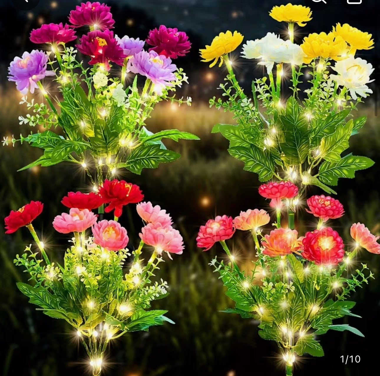 Solar LED Flower Garden Lights (5-Piece Set)
