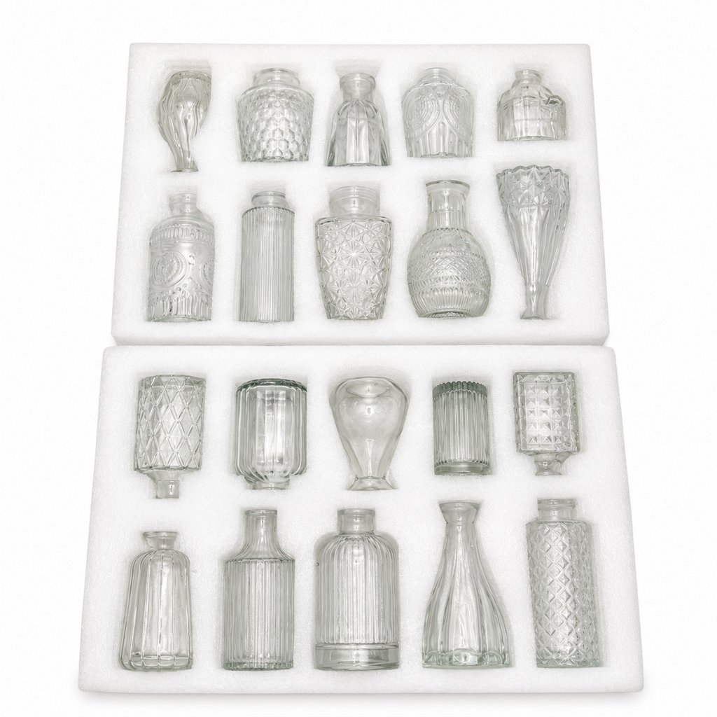 Glass Bud Vase Set of 20