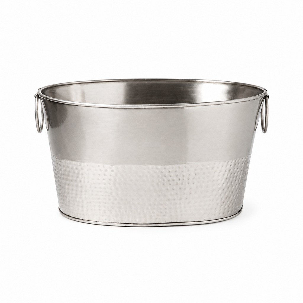 23.5L Stainless Steel Hammered Metal Oval Beverage Tub - Threshold