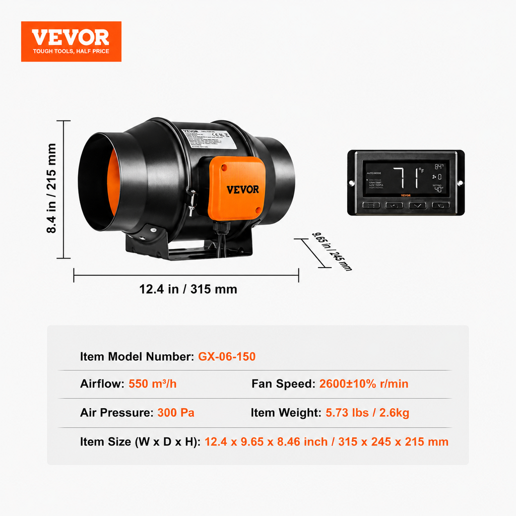 VEVOR Inline Duct Fan