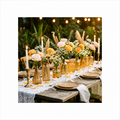 12 Pcs Gold Clear Bud Vases Set