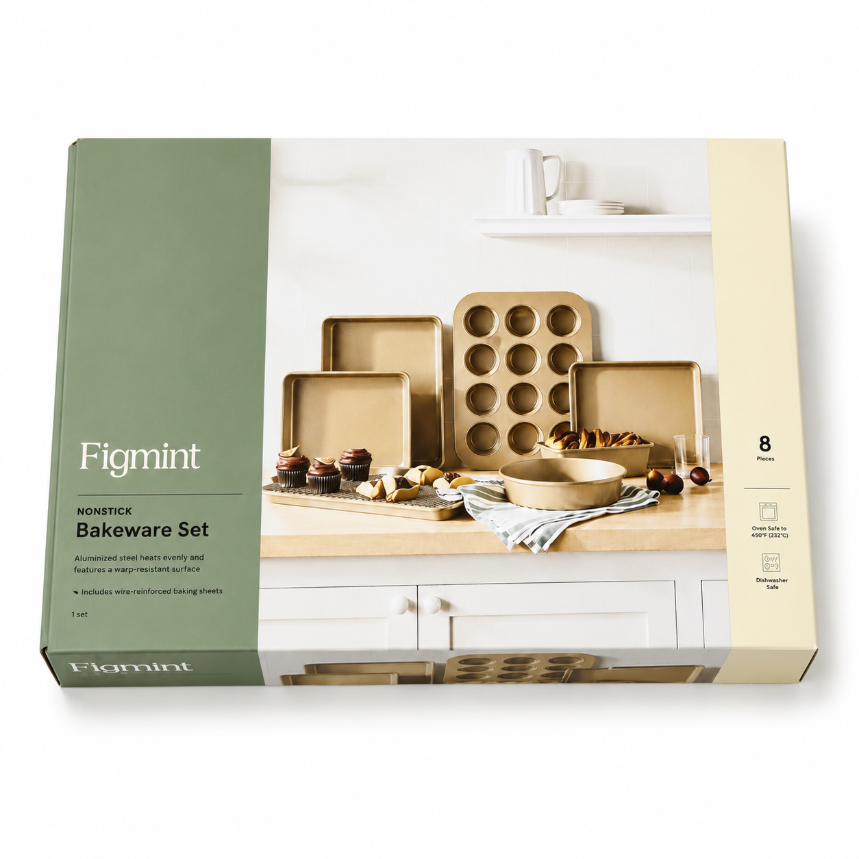 Figmint 8pc nonstick bakeware set