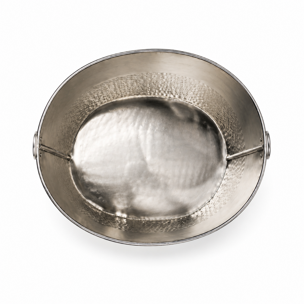 23.5L Stainless Steel Hammered Metal Oval Beverage Tub - Threshold