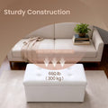 30" Folding Storage Ottoman Bench – White