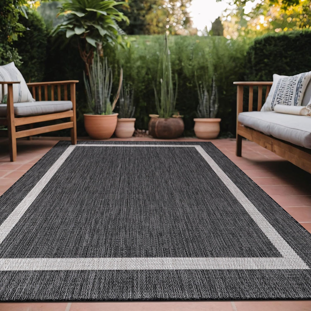 Luul Home Bordered Outdoor Rug 7x5